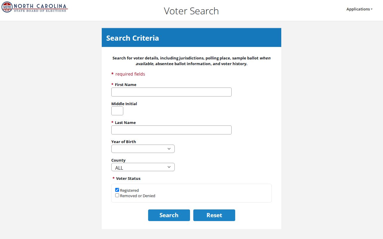 Huntersville residents directory North Carolina voter lookup