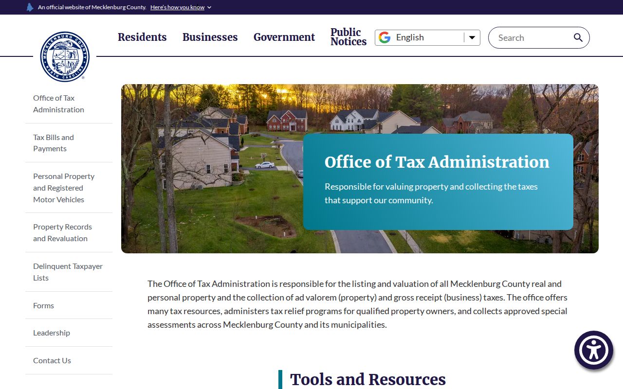 Huntersville residents directory Mecklenburg Office of Tax Administration