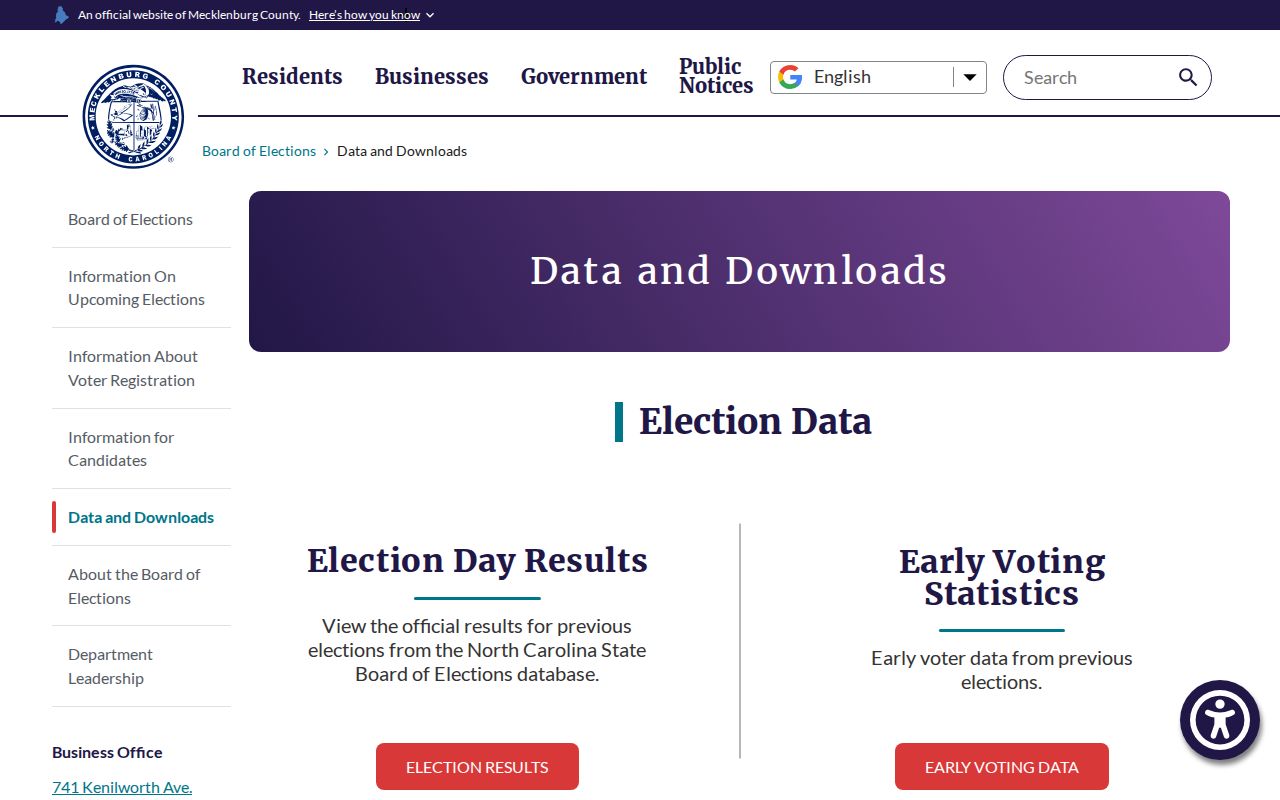 Huntersville neighbors Mecklenburg election data request