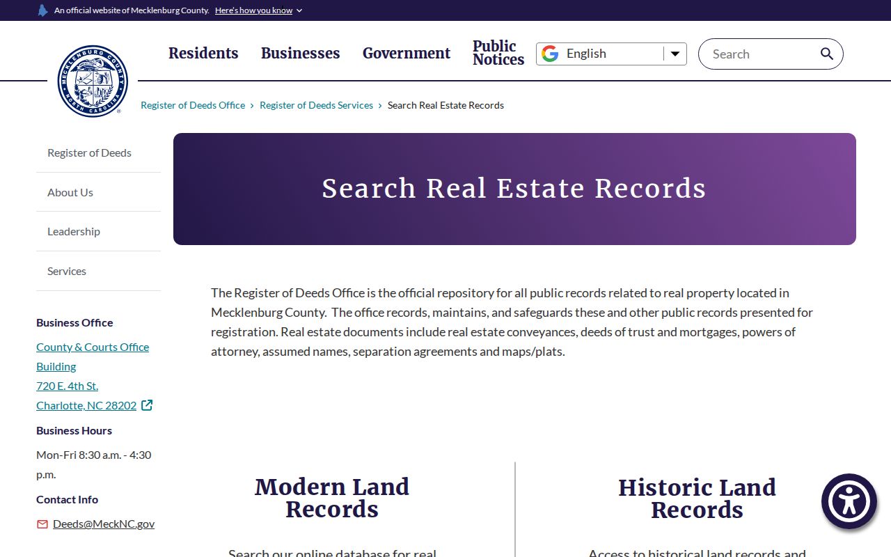Huntersville previous residents Mecklenburg real estate records access