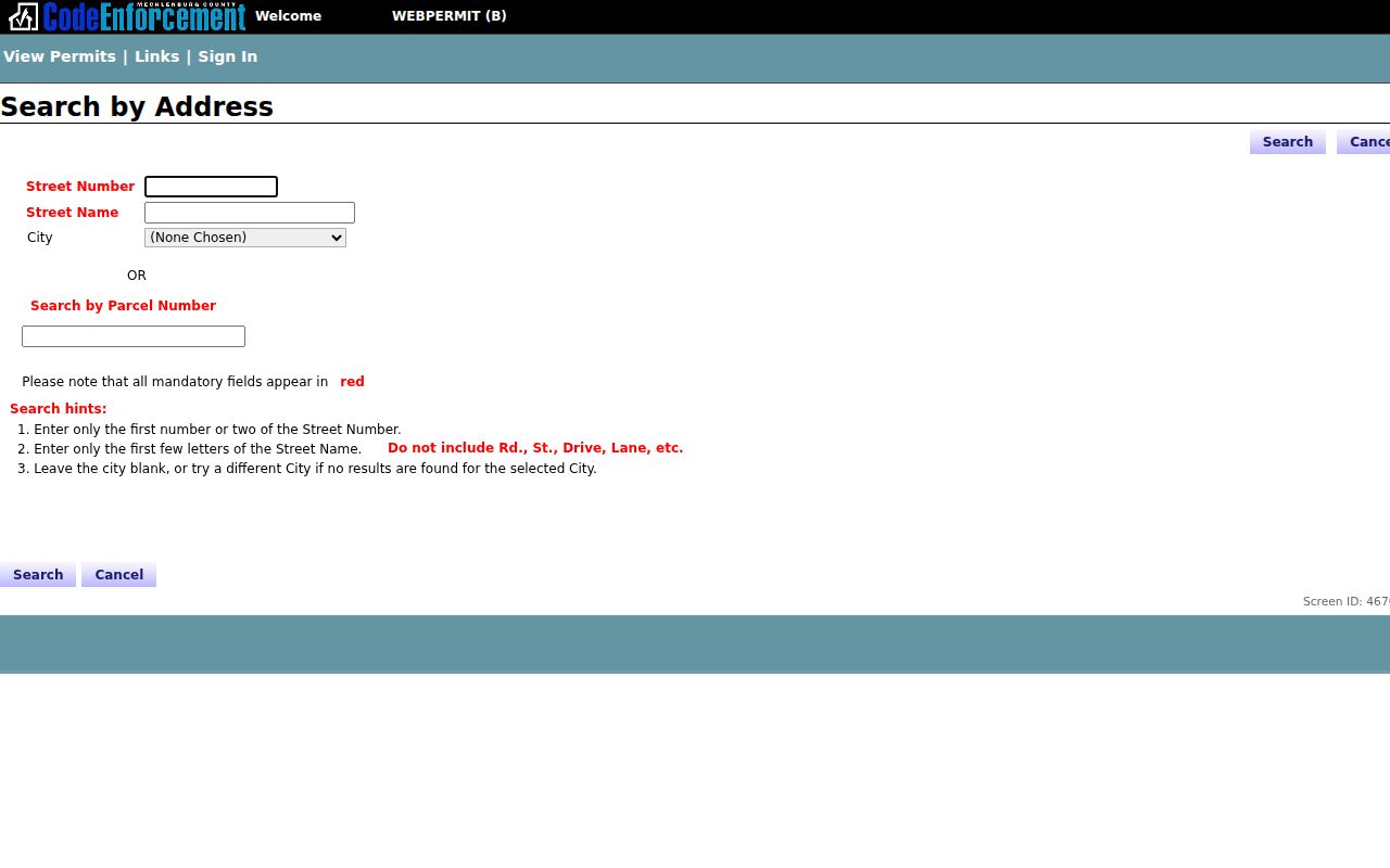 Huntersville street directory WebPermit address search